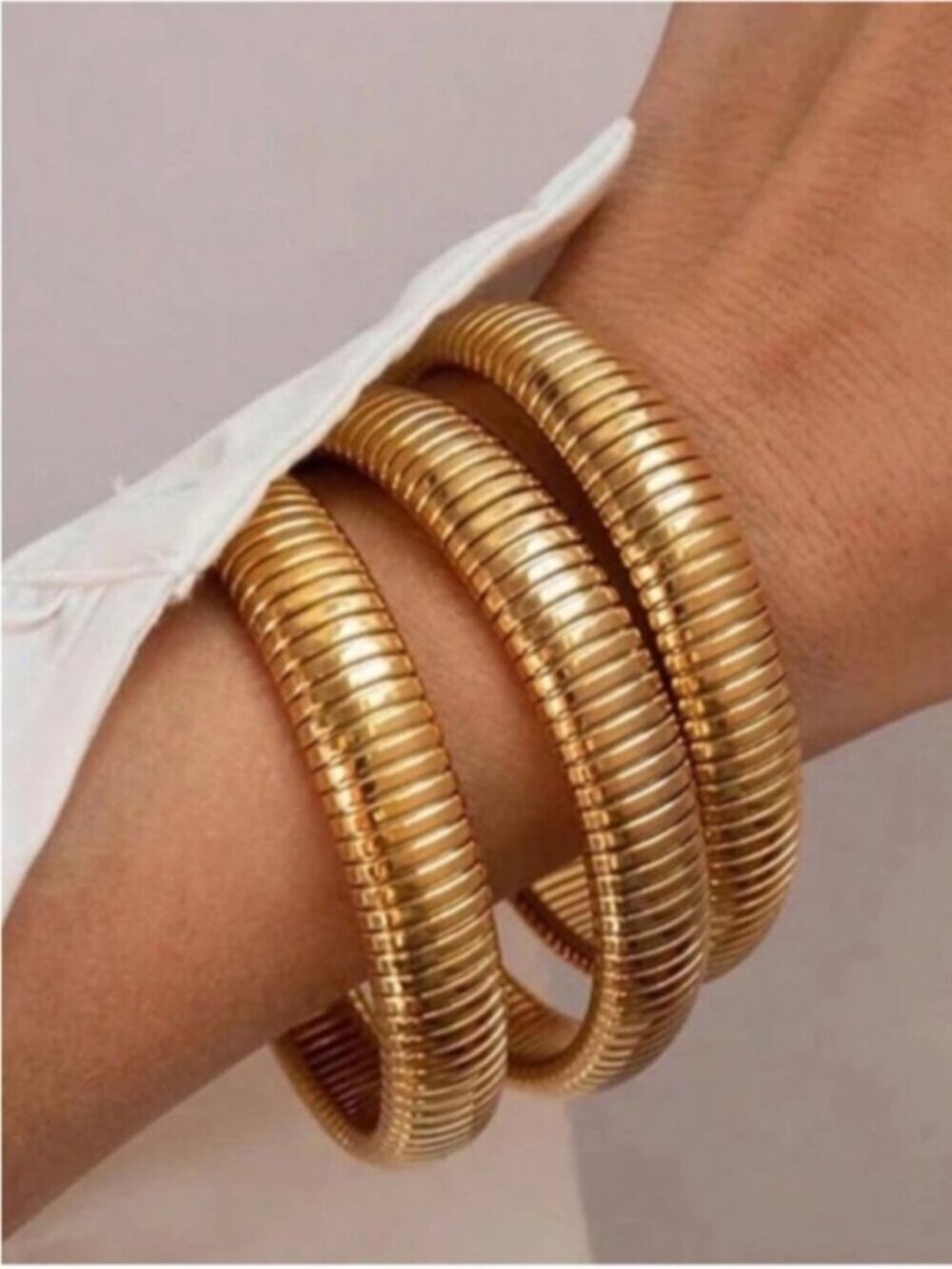 Snake Gold Bracelet Stack Set